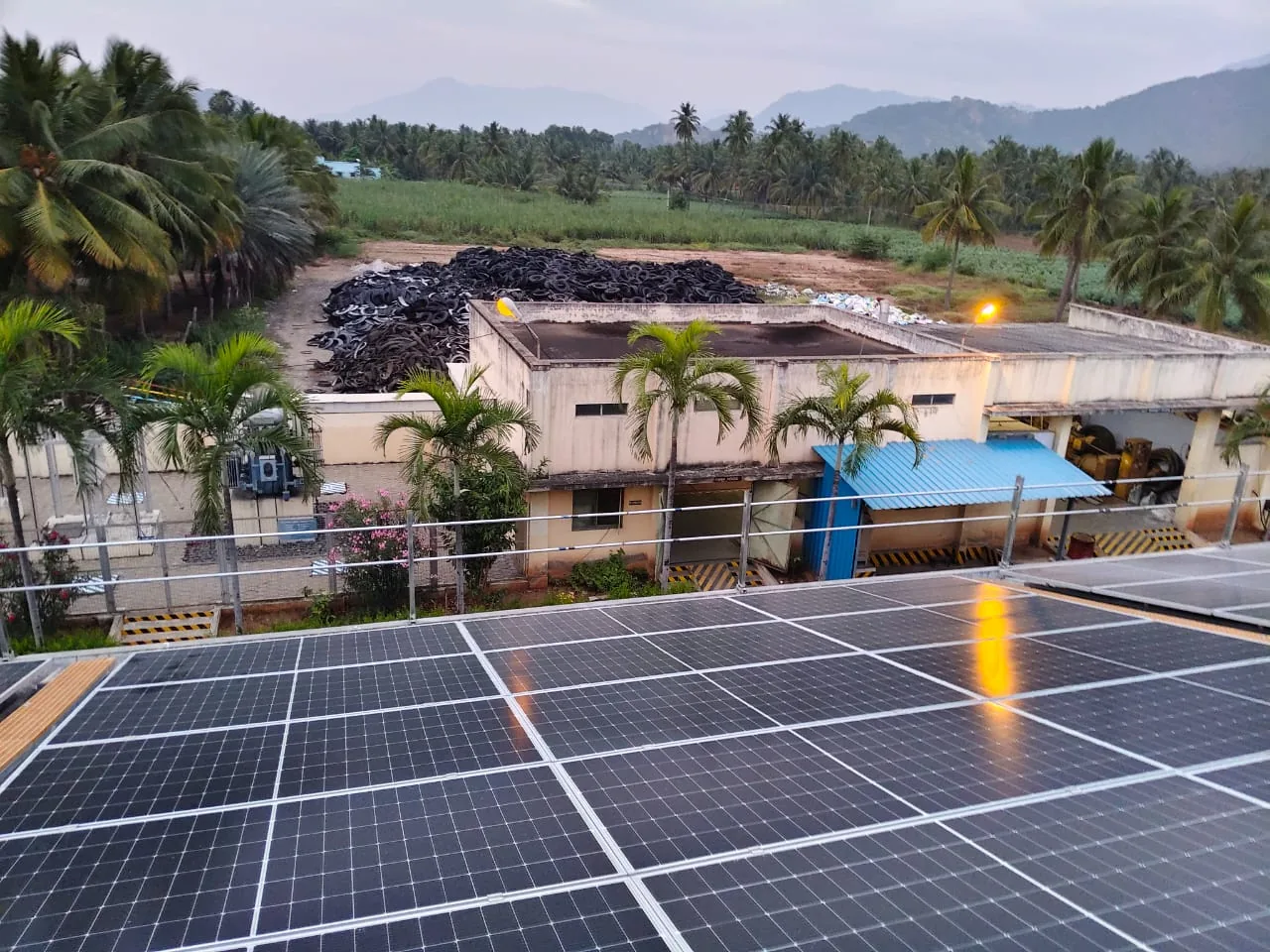 Rubber industry rooftop solar installation in Rasipuram, Tamil Nadu